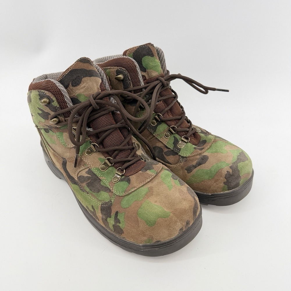Drew Rockford Boots Mens Size 12W Wide Camo Leather Hiking Work Outdoor